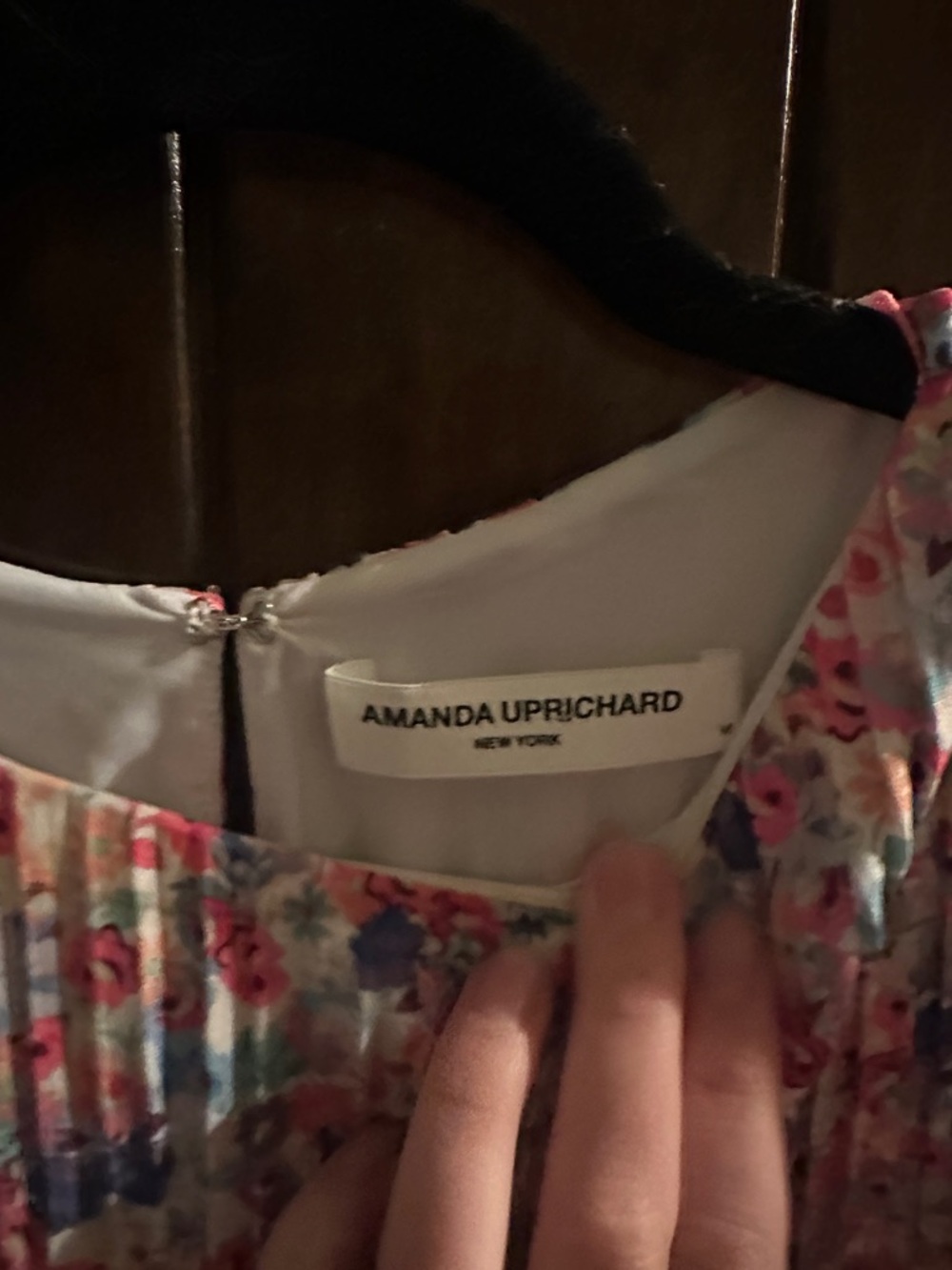 Amanda Uprichard Floral Pleated Mini Dress in White, Pink, Blue - Picture 2 of 9